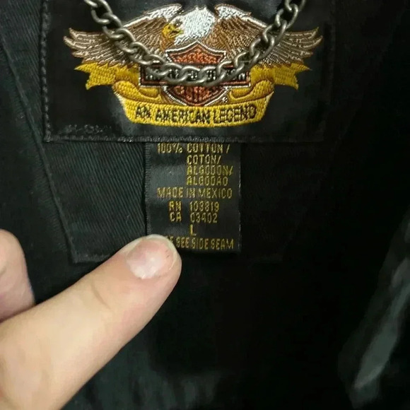 Men’s Harley-Davidson Classic Embroidered Pocket Logo 100% Cotton Button Shirt! - Picture 4 of 5